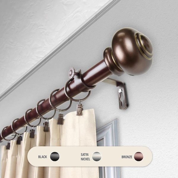 Kd 1 in. Dani Curtain Rod with 120 to 170 in. Extension, Bronze KD3726097 - main